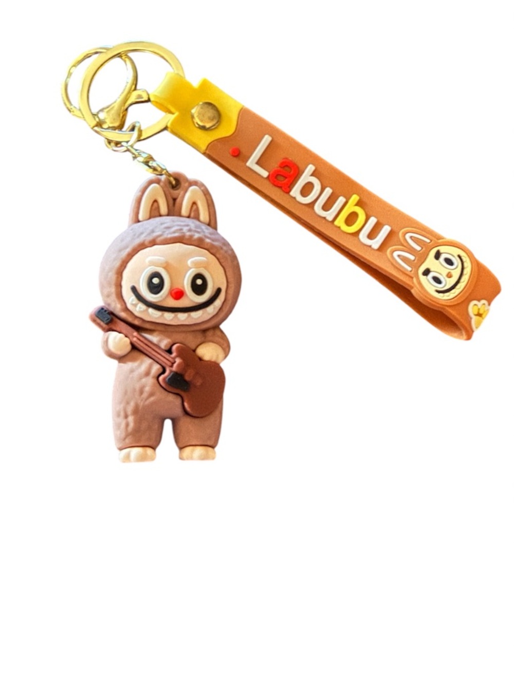 Brown Bunny Guitar Keychain